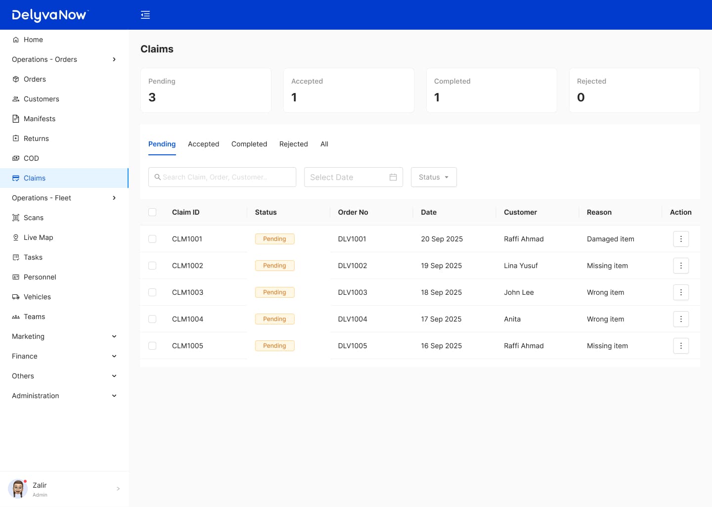 Delyva Admin Dashboard screenshot 3